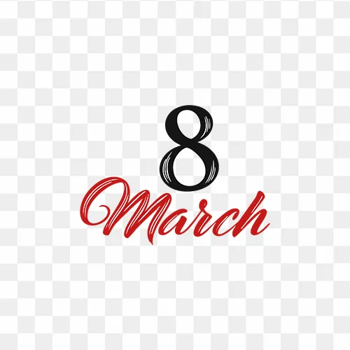 8 March Free PNG Text Download