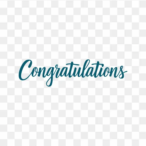 Elegant Congratulations calligraphy text PNG transparent background free