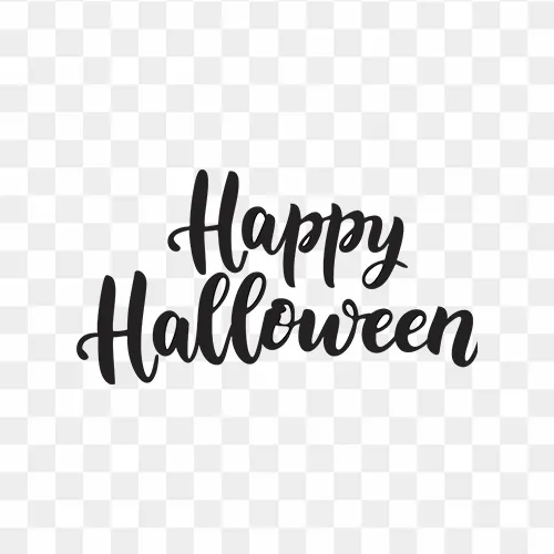 Free Download: Happy Halloween Calligraphy, PNG file, vector-like