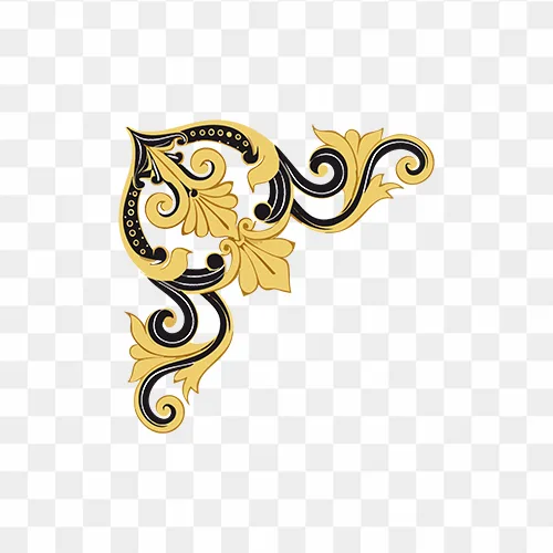 Golden Black Corner Design Free Transparent PNG Image