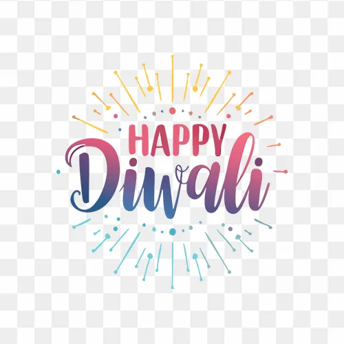Happy Diwali fireworks and sparkles PNG on transparent background