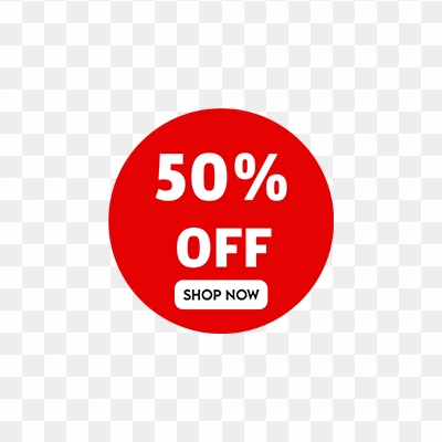 50 percent off shop now png