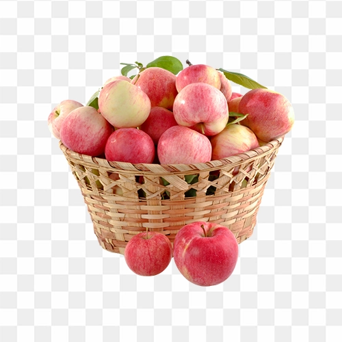 Apple fruit basket free png with transparent background