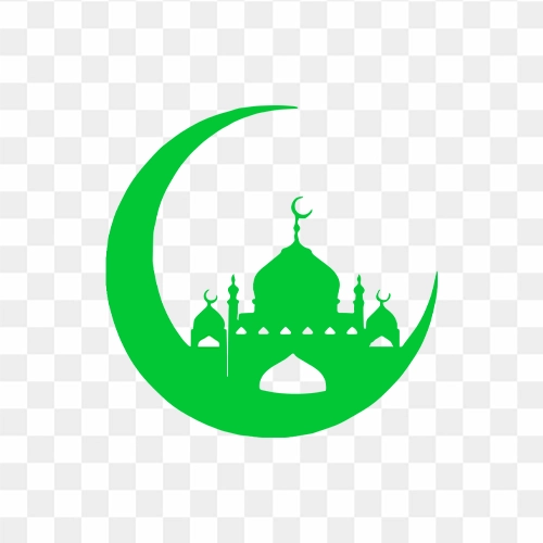 Premium Vector | Eid mubarak islamic crescent mosque logo design template