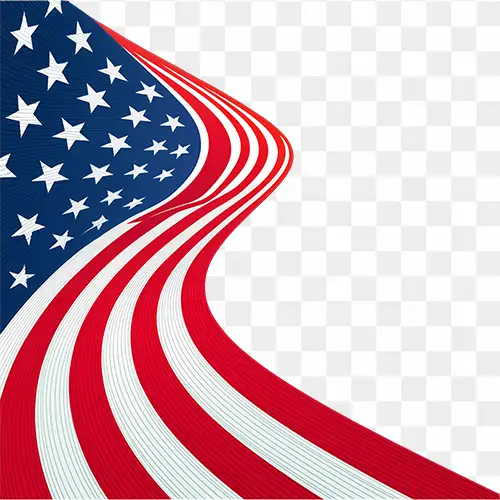America USA Flag corner for National Day decoration free png