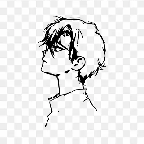 Anime face sketch free stock png