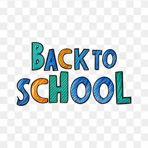 Back to school colourful texture text free png image