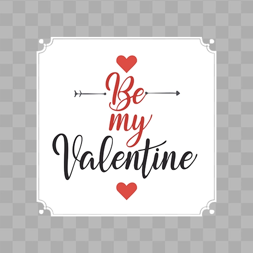 Be My Valentine Beautiful Text Free PNG