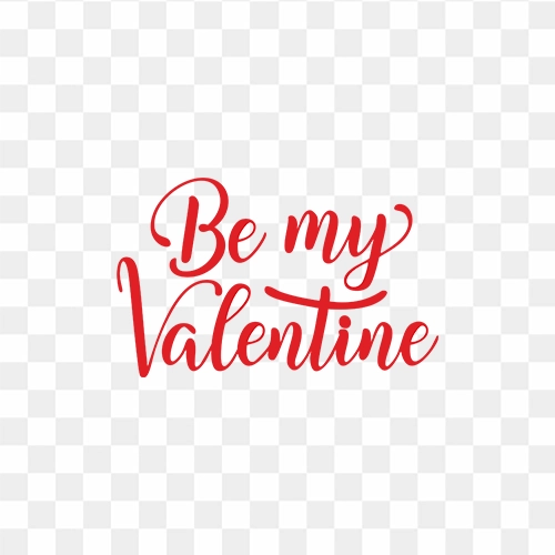 Be My Valentine Free Stock PNG Text