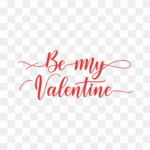 Be My Valentine Message Design Free PNG