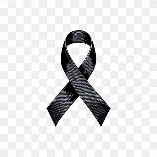 Black world cancer day ribbon Free stock png image