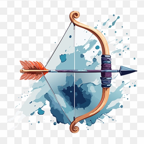 Bow and Arrow Watercolor Free Transparent PNG Image