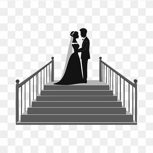 Bride and Groom Silhouette Transparent Free PNG