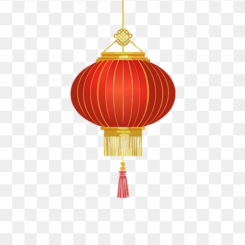 Chinese new year lunar red decorative lantern png image