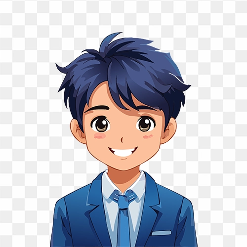 Cute Anime Boy Free Stock PNG Image