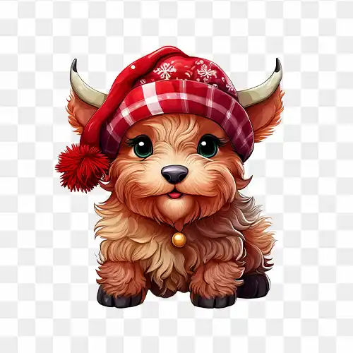 Cute highland cow free png image