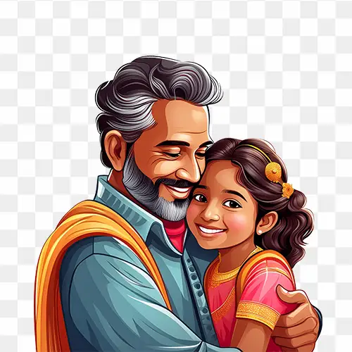 Dad Hugging her Daughter png download free| Fathers Day png