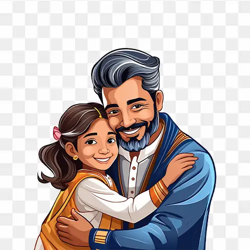 Dad Hugging her Daughter free transparent png | Fathers day png