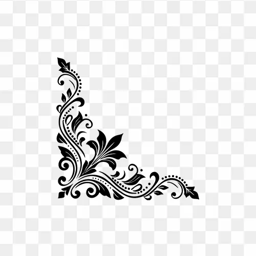 Decorative corner frame PNG with transparent background