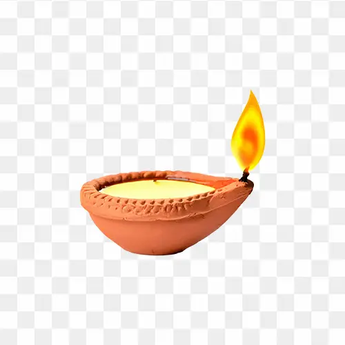 Diwali clay lamp free transparent PNG image