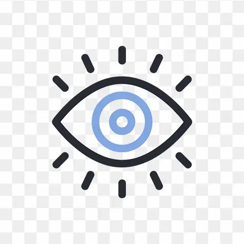 Eyes icon in PNG format, free download – transparent background symbol for vision, view, and design projects