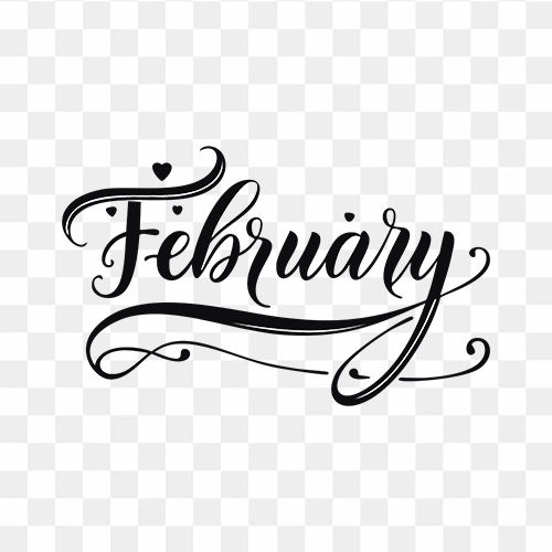 February Beautiful Free Transparent PNG Text