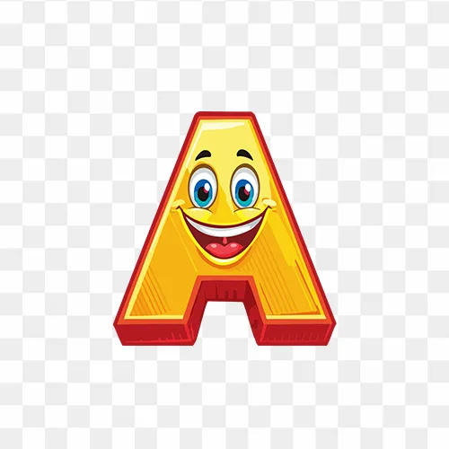 A letter smile kids logo icon PNG
