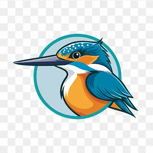 Free kingfisher bird mascot logo transparent PNG