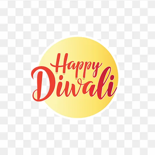Happy Diwali calligraphy in decorative styles as PNG