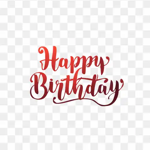 Happy Birthday Calligraphy beautiful png text