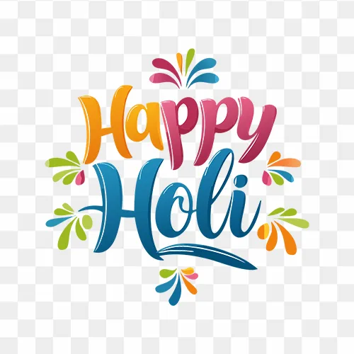 Happy Holi colourful illustration png design free download