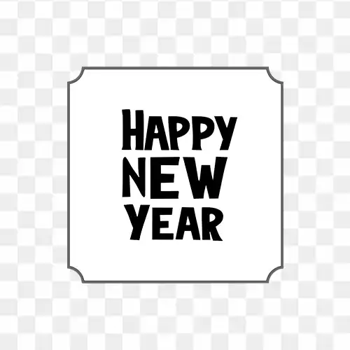 Happy New Year with white box design png image