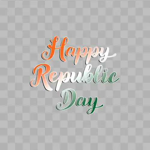 Happy republic Day gradient text free transparent png