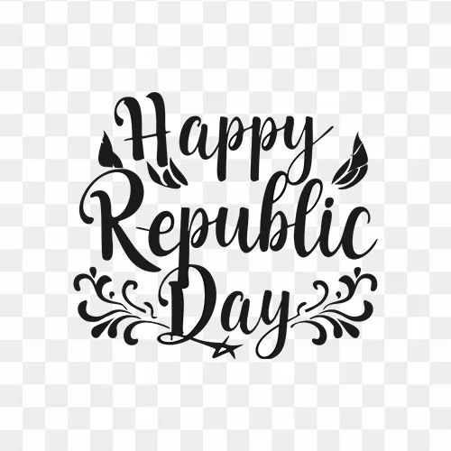 Happy republic day silhouette text free png image