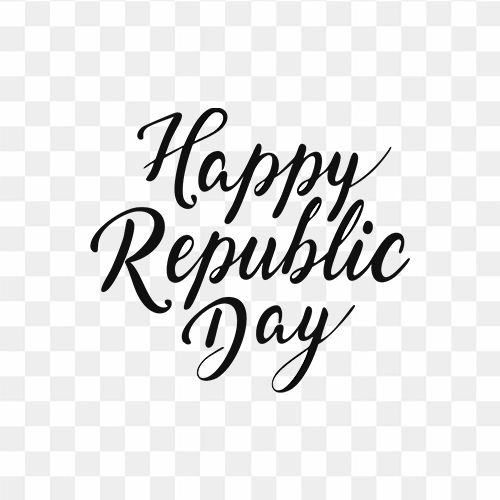 Happy Republic Day Stylish Text Free free Stock transparent PNG