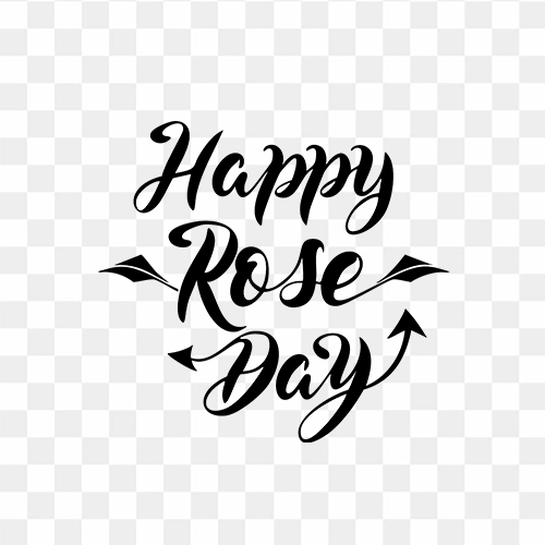 Happy rose day silhouette text png