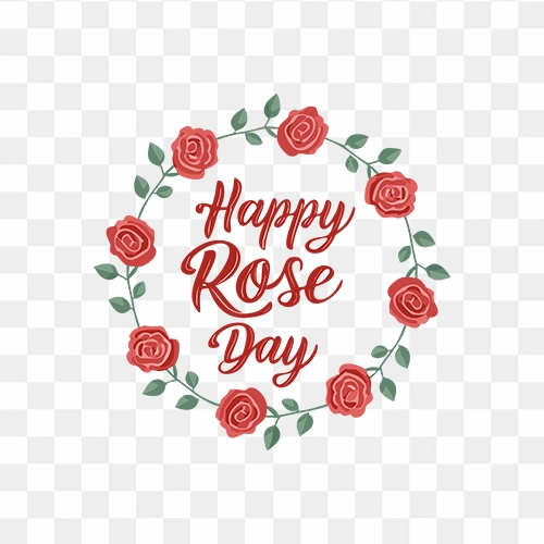 Happy Rose Day Text With Rose Symbol Free Stock PNG