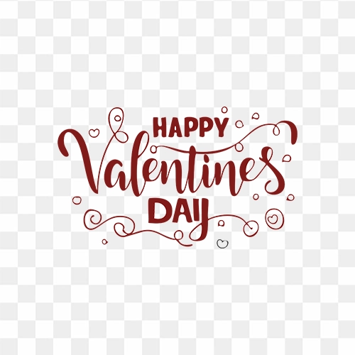 Happy Valentines Day Beautiful Text Design Free PNG Image