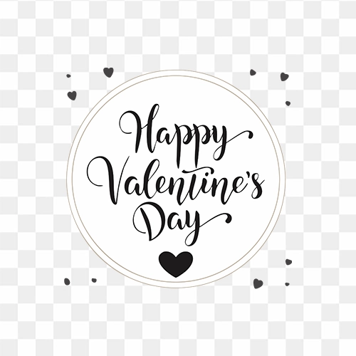 Happy valentines day HD png text in white circle