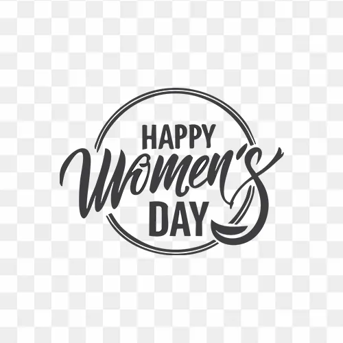 Happy Women day stylish typography free transparent PNG