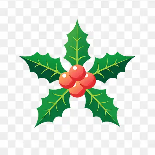 Holly Berry Christmas Icon Free PNG Image