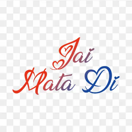 Jai Mata Di Designer Text Free Stock PNG