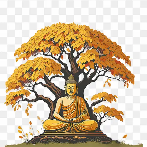 Lord buddha under tree free png image