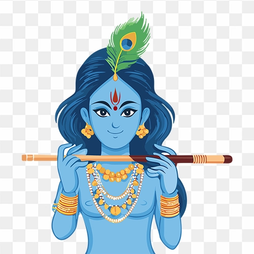 Lord krishna with flute HD png royalty free stock image