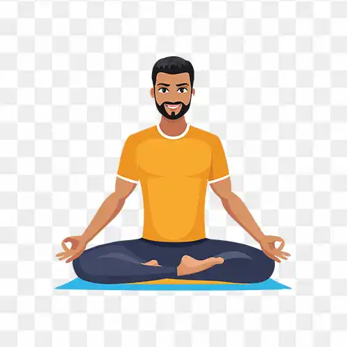 Man doing Yoga or Asana clipart png with transparent background