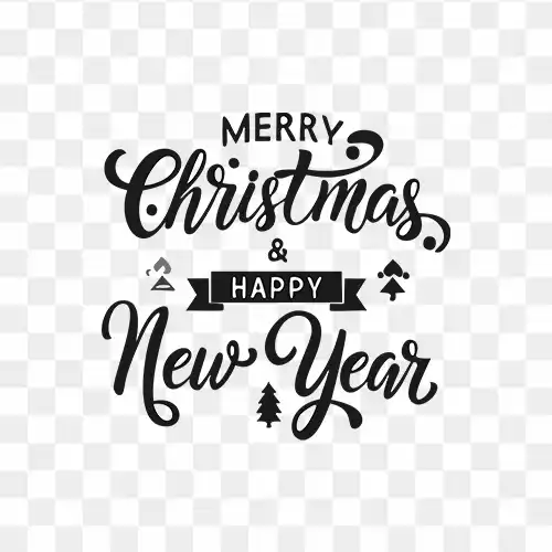 Merry Christmas & Happy New Year Beautiful text Royalty free PNG