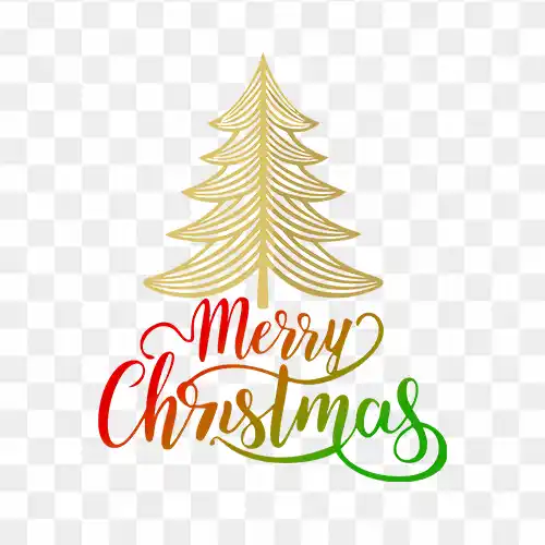 Merry Christmas with tree free png image