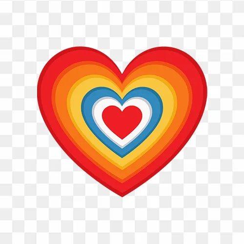 Multi color Heart Shape Free Transparent PNG