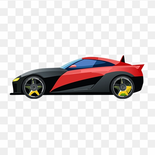 Red and black super car free stock transparent png