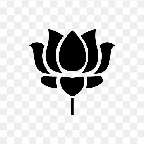 Silhouette of Lotus Flower free stock png